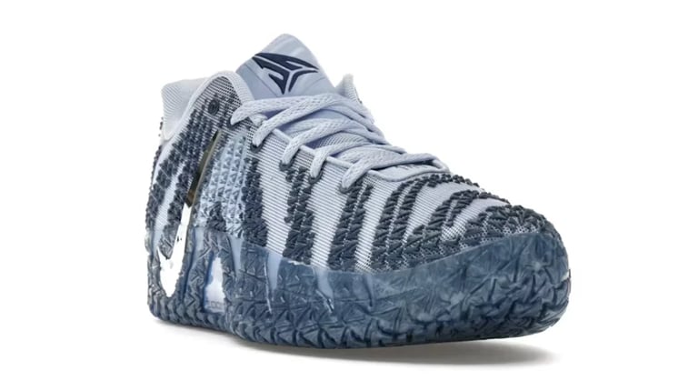 Nike Ja 3 All-Star blue and white striped basketball shoe detail